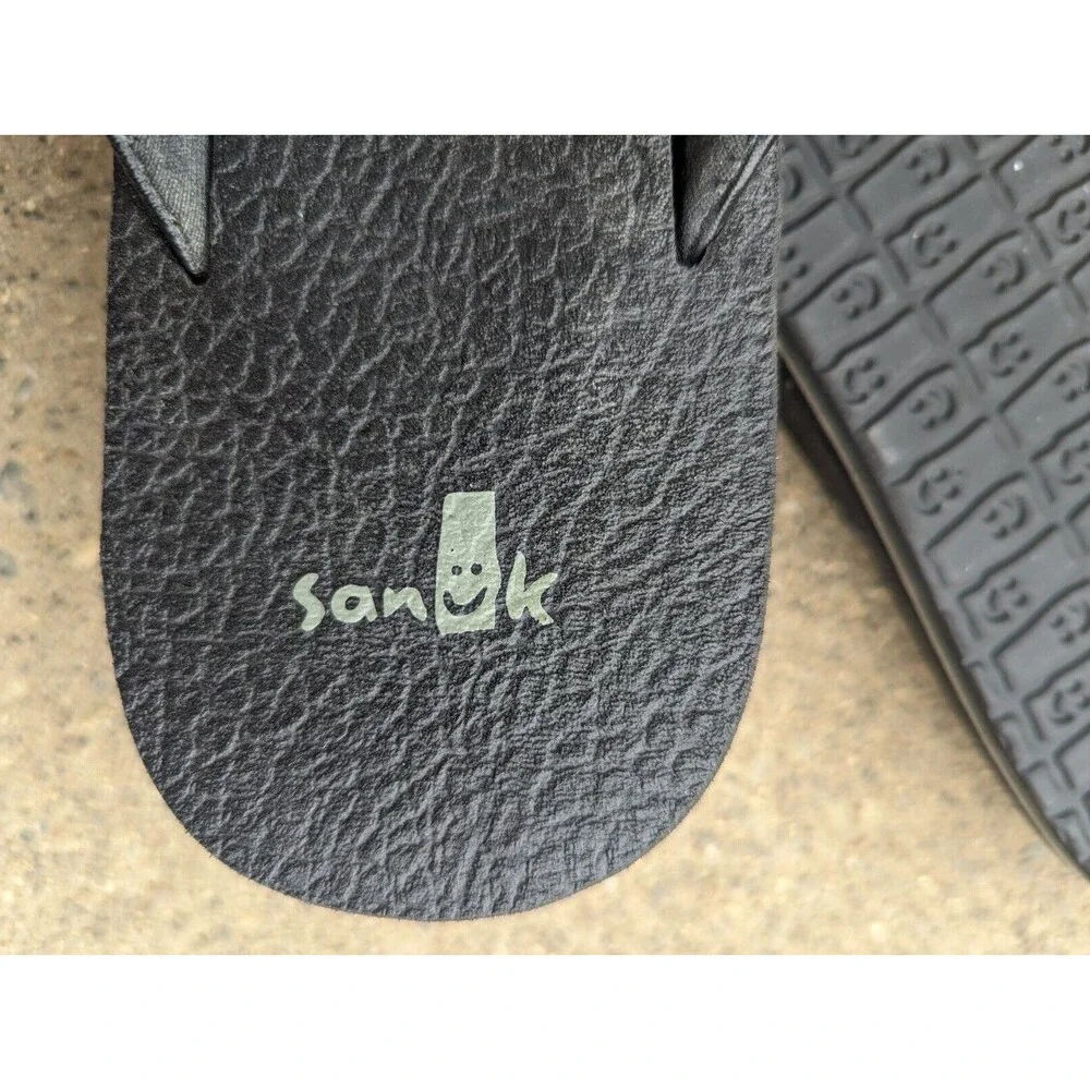 Sanuk Sandal Flip Flop Yoga Mat Cushion Black  Size US 8 EU 41 Slippah